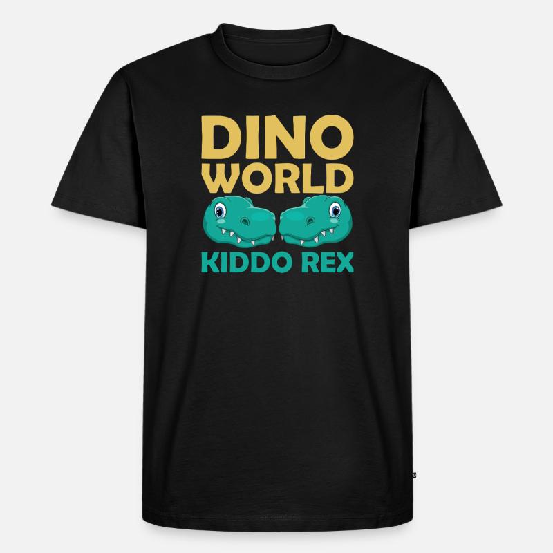 Dino World Kiddo Rex - Männer Premium Bio T-Shirt - Schwarz