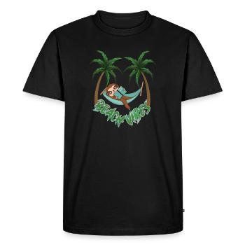 Plage de paresseux chaude pour se détendre - T-shirt Premium bio Homme - noir - Devant - Nico (187cm)