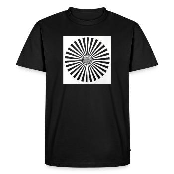 Illusion d’optique radiale - T-shirt Premium bio Homme - noir - Devant - Nico (187cm)