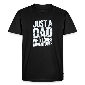 Father of Adventures - Men's Premium Organic T-Shirt - black - Front - Nico (187cm)