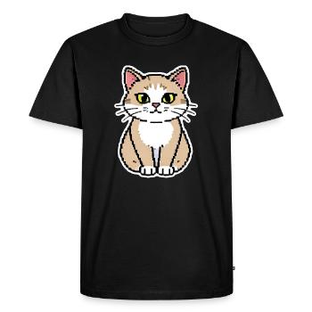 Art pixel chat - T-shirt Premium bio Homme - noir - Devant - Nico (187cm)
