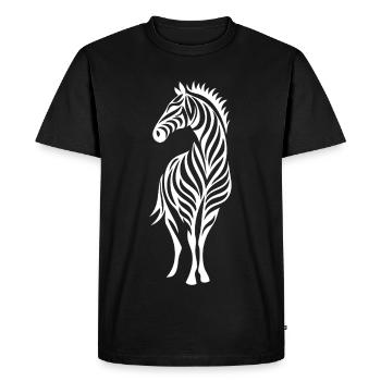 Zebra Line Art Silhouette - Men's Premium Organic T-Shirt - black - Front - Nico (187cm)