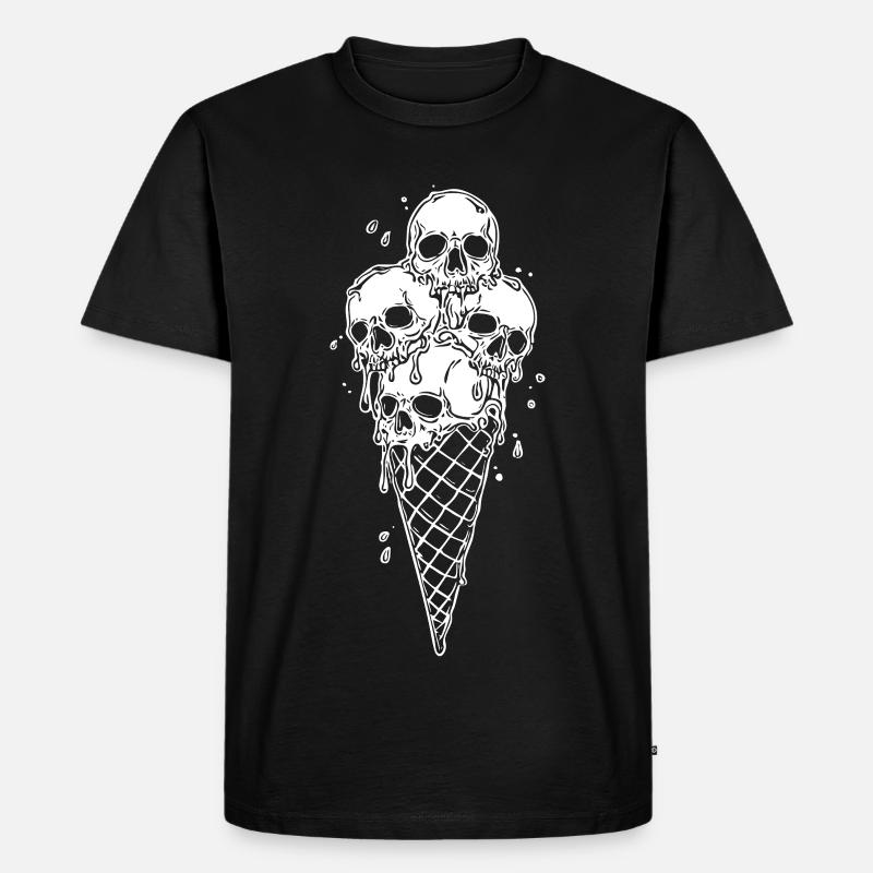 Skelett-Eiscreme Kunst - Männer Premium Bio T-Shirt - Schwarz