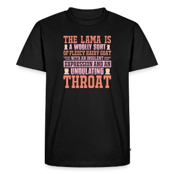 The lama woolly sort - Men's Premium Organic T-Shirt - black - Front - Nico (187cm)