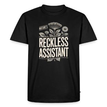 Nature's Reckless Assistant - Men's Premium Organic T-Shirt - black - Front - Nico (187cm)