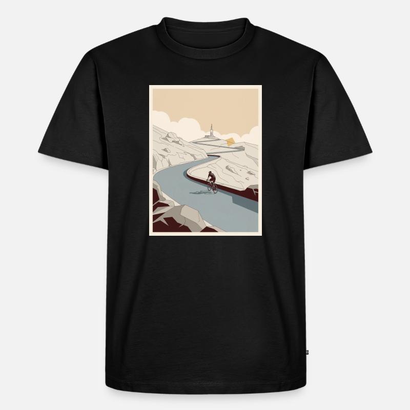 Der Aufstieg – Radfahrer-Erinnerung - Männer Premium Bio T-Shirt - Schwarz