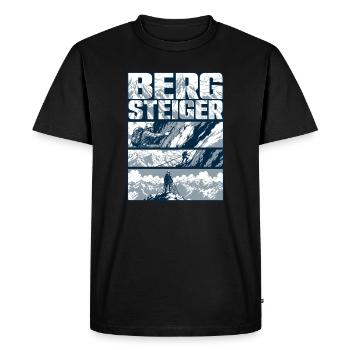 Assaut du sommet alpiniste rétro - T-shirt Premium bio Homme - noir - Devant - Nico (187cm)