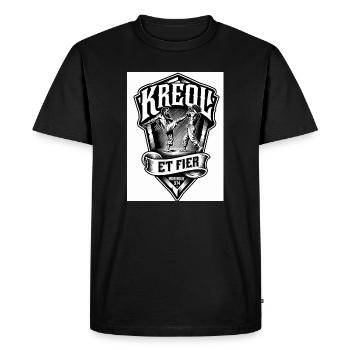 Kreol et Fier: Fierté et Combat 974 - T-shirt Premium bio Homme - noir - Devant - Nico (187cm)