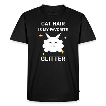 T-shirt Nuage mouton en poil de chat Pailleté - T-shirt Premium bio Homme - noir - Devant - Nico (187cm)