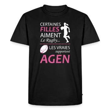 Certaines Filles Aiment Le Rugby Les Vraies Sup... - T-shirt Premium bio Homme - noir - Devant - Nico (187cm)