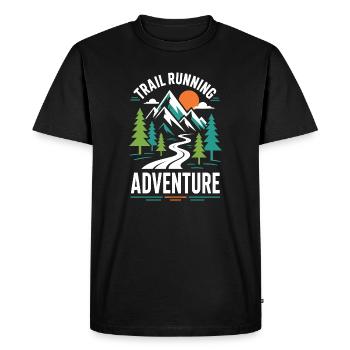 Aventure de course en sentier - T-shirt Premium bio Homme - noir - Devant - Nico (187cm)