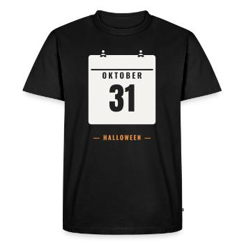 31 octobre Calendrier Date d’Halloween Horreur Effrayante - T-shirt Premium bio Homme - noir - Devant - Nico (187cm)