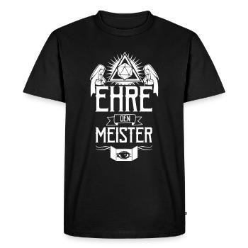 Pen and paper Ehre den Meister - Männer Premium Bio T-Shirt - Schwarz - Vorne - Nico (187cm)