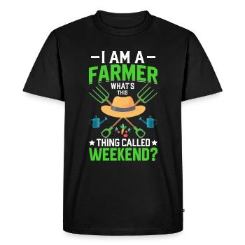 Quota d’agriculteur pour tracteurs agricoles - T-shirt Premium bio Homme - noir - Devant - Nico (187cm)