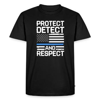 Protect Detect And Respect - Police Dog Training - Men's Premium Organic T-Shirt - black - Front - Nico (187cm)