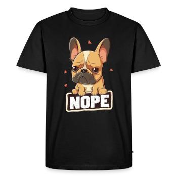 Bouledogue français Nope - T-shirt Premium bio Homme - noir - Devant - Nico (187cm)