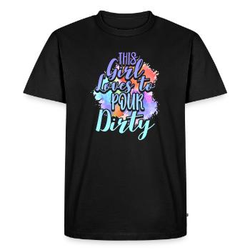 This girl loves to pour dirty - Men's Premium Organic T-Shirt - black - Front - Nico (187cm)