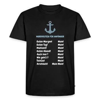 NORDDEUTSCH FÜR ANFÄNGER - Männer Premium Bio T-Shirt - Schwarz - Vorne - Nico (187cm)