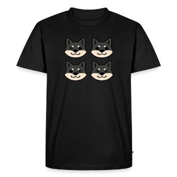 Quatre Shibas noir et beige - T-shirt Premium bio Homme - noir - Devant - Nico (187cm)