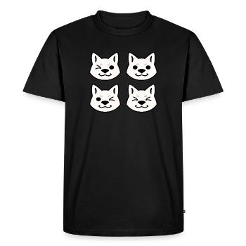 Quatre Shibas Blancs - T-shirt Premium bio Homme - noir - Devant - Nico (187cm)