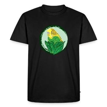 Perruche jaune / Yellow Budgie VI - T-shirt Premium bio Homme - noir - Devant - Nico (187cm)