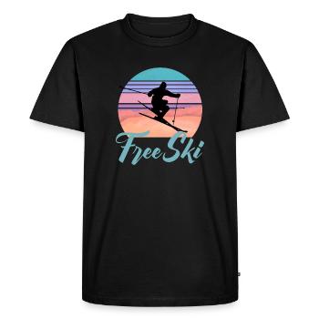 Ski gratuit, sports d'hiver, ski, ski de slalom, Sk - T-shirt Premium bio Homme - noir - Devant - Nico (187cm)