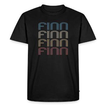 Finn Name I Retro First Name Cool - Men's Premium Organic T-Shirt - black - Front - Nico (187cm)