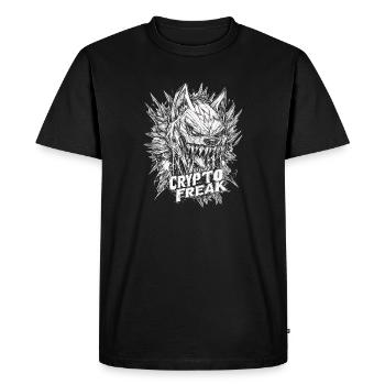 Crypto Freak Bitcoin - Men's Premium Organic T-Shirt - black - Front - Nico (187cm)