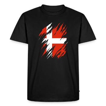 Drapeau du Danemark Scandinavie Drapeau du Danemark Voyage - T-shirt Premium bio Homme - noir - Devant - Nico (187cm)