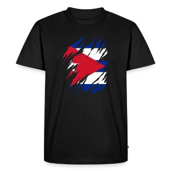 Cuba Drapeau Caraïbes Vacances Cuba Voyage La Havane - T-shirt Premium bio Homme - noir - Devant - Nico (187cm)