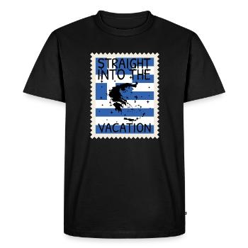 Drapeau de la Grèce Hellas Athènes Drapeau grec - T-shirt Premium bio Homme - noir - Devant - Nico (187cm)