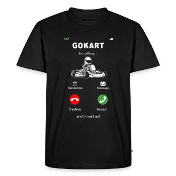 Gokart is calling - T-shirt Premium bio Homme - noir - Devant - Nico (187cm)