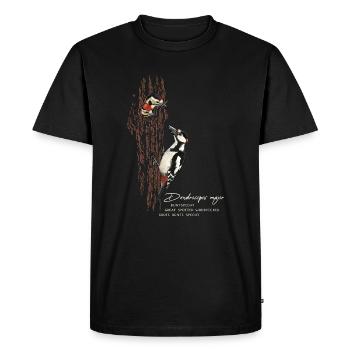 Pic tacheté avec des petits - T-shirt Premium bio Homme - noir - Devant - Nico (187cm)