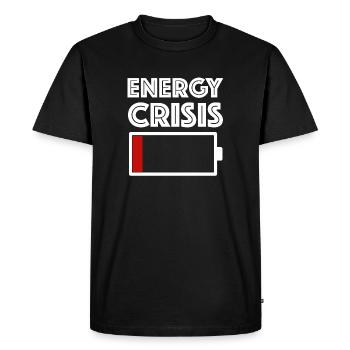 Energy crisis | Crisis, Energy, Battery, Climate - Men's Premium Organic T-Shirt - black - Front - Nico (187cm)