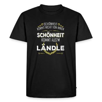 La beauté vient de Ländle - T-shirt Premium bio Homme - noir - Devant - Nico (187cm)