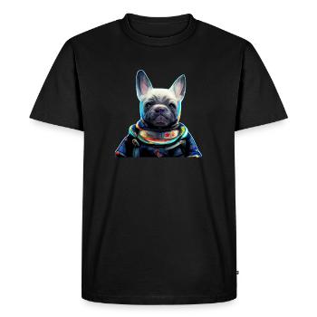 Un petit pas pour Frenchie - T-shirt Premium bio Homme - noir - Devant - Nico (187cm)