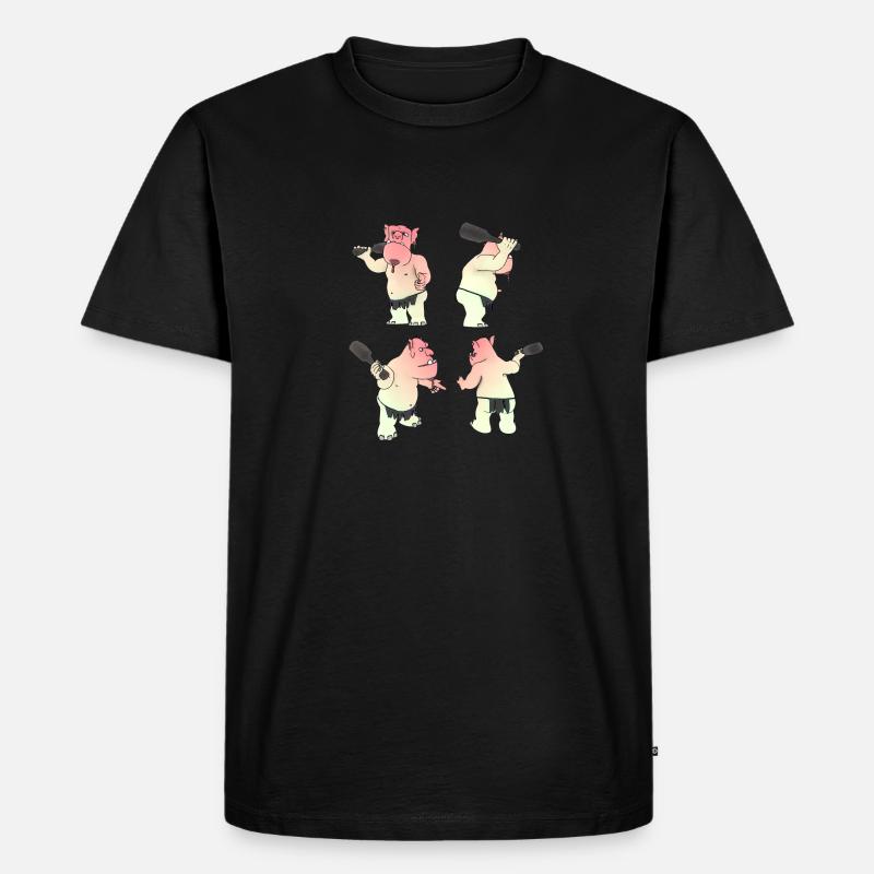 Urmensch - Männer Premium Bio T-Shirt - Schwarz