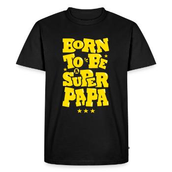 dad gift Born to be a great dad - Men's Premium Organic T-Shirt - black - Front - Nico (187cm)
