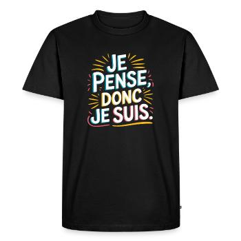 Je pense, donc je suis - T-shirt Premium bio Homme - noir - Devant - Nico (187cm)