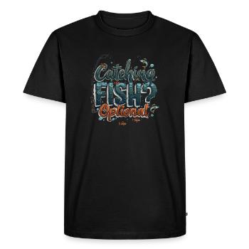Catching Fish? Optional! Fisherman Fishing Shirt - Men's Premium Organic T-Shirt - black - Front - Nico (187cm)