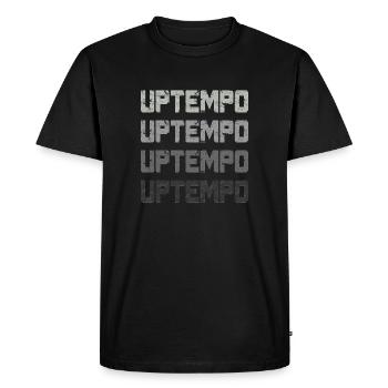 Uptempo - Rave - Hardstyle - Gabber - Gift - Men's Premium Organic T-Shirt - black - Front - Nico (187cm)
