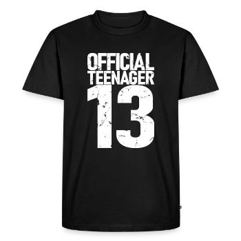 Adolescent officiel 13, cadeau cool 13e anniversaire - T-shirt Premium bio Homme - noir - Devant - Nico (187cm)