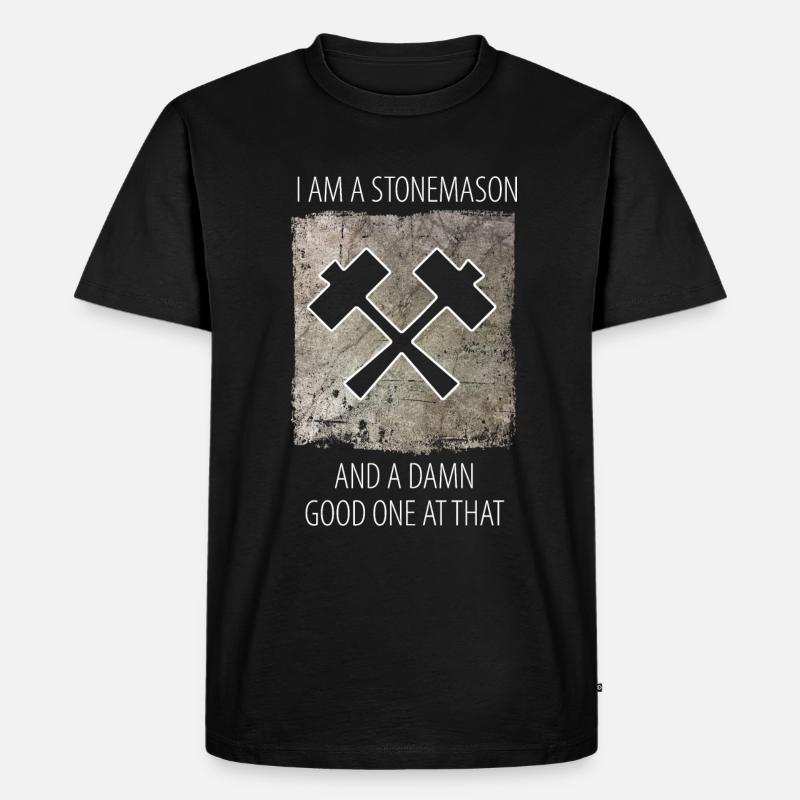 Steinmetz Steinbildhauer Spruch - Männer Premium Bio T-Shirt - Schwarz