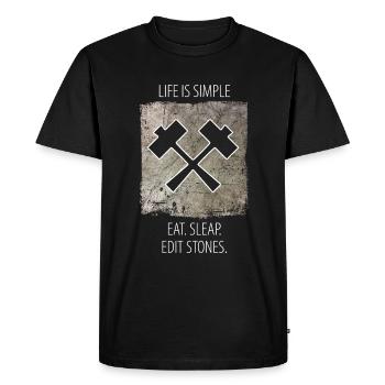 Sculpteur de pierre dicton de sculpteur de pierre - T-shirt Premium bio Homme - noir - Devant - Nico (187cm)
