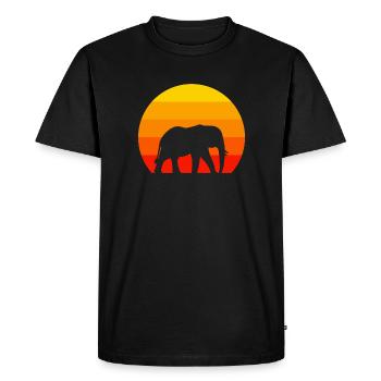Afrique Amoureux des animaux Rétro Zoo Animal Elephant - T-shirt Premium bio Homme - noir - Devant - Nico (187cm)
