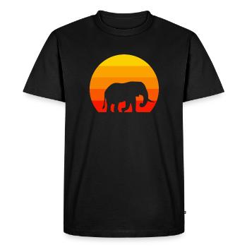 Amoureux des animaux Afrique Safari Animal Rétro Éléphant - T-shirt Premium bio Homme - noir - Devant - Nico (187cm)