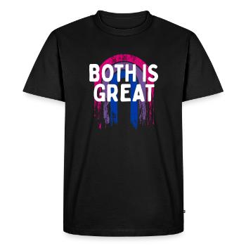Les deux est super bisexuel LGBTQ bi fierté pansexuelle - T-shirt Premium bio Homme - noir - Devant - Nico (187cm)