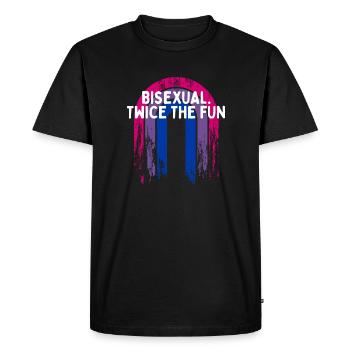 Bisexuel. Deux fois plus de plaisir Bi LGBTQ Bi Pride LGBT - T-shirt Premium bio Homme - noir - Devant - Nico (187cm)