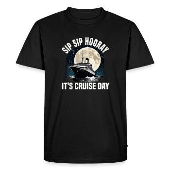 Sip Sip Hourra C’est une croisière d’une journée en bateau - T-shirt Premium bio Homme - noir - Devant - Nico (187cm)