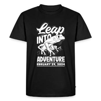 Leap Into Adventure Frog Leap Year 2024 Special - Men's Premium Organic T-Shirt - black - Front - Nico (187cm)